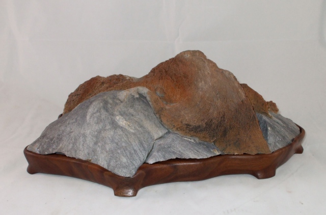 Large 14" Long Murphys Stone on Old Walnut Daiza